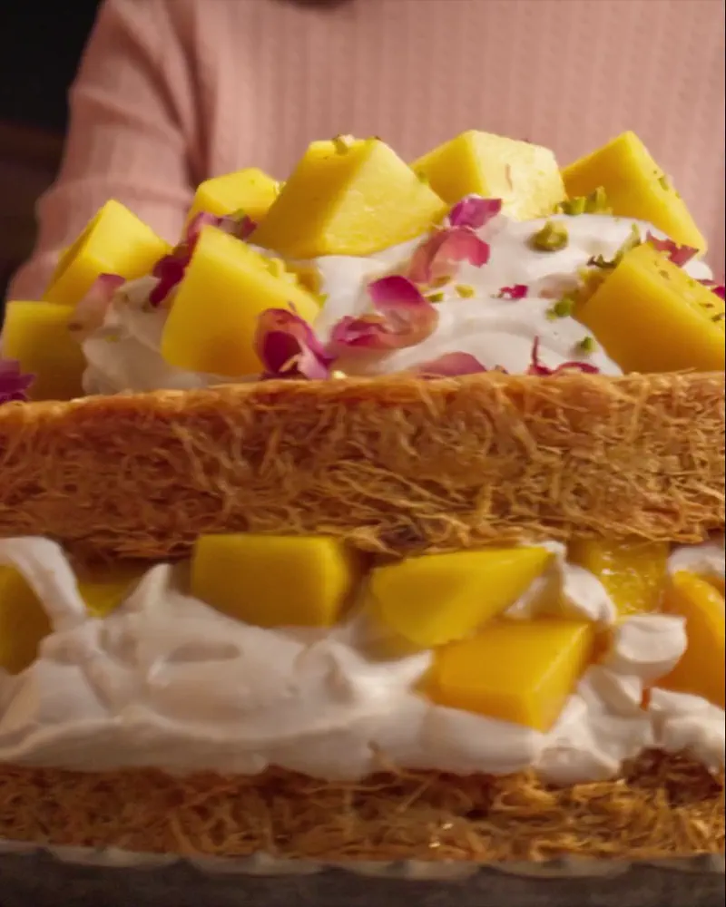 svg+xml;charset=utf - commercial photography studio Egypt juhayna happy kitchen cooking cream videography egypt, Konafa Mango